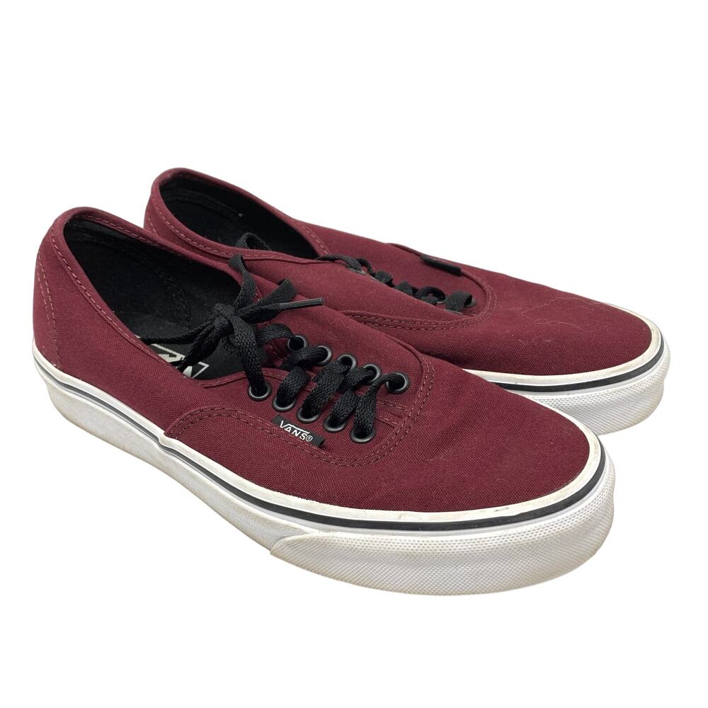 Vans Women's Size 8 The Authentic Canvas Shoe Lace Up Cranberry Red